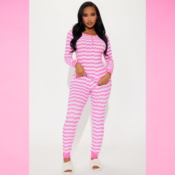 HP | Fashion Nova Don't Break My Heart PJ Pant Set - Pink/combo - Picture 2 of 10